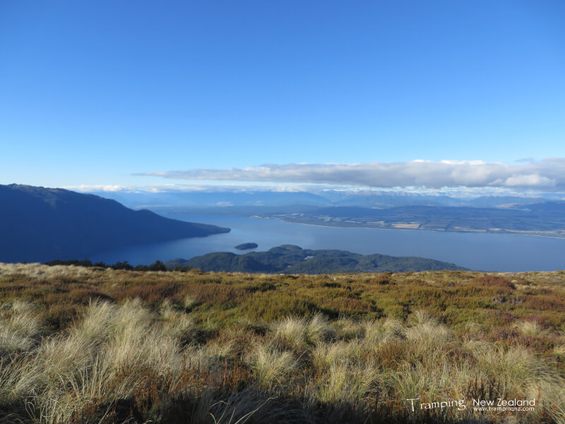View from near Luxmore Hut towards Lake Te Anau